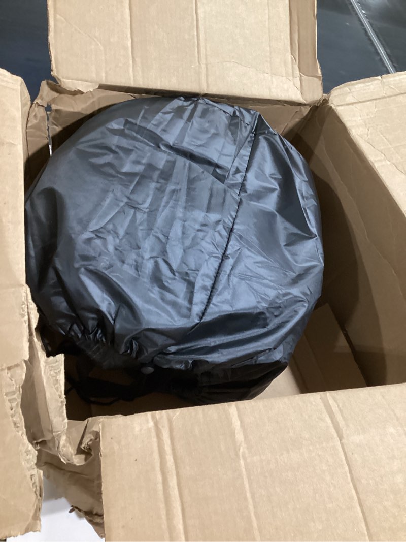 Condition photo showing As Is for 24 ft pool cover, quick installation and removal above ground pool cover, one-piece round pool cover, waterproof, preventing waterlogging, uv and weather resistant solar swimming pool cover round pool cover 24ft