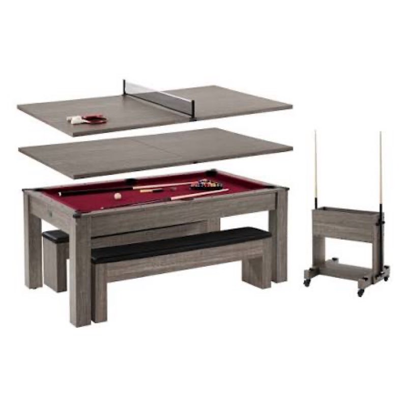 6 ft 3 in 1 Pool Table with 1 79x47x10in