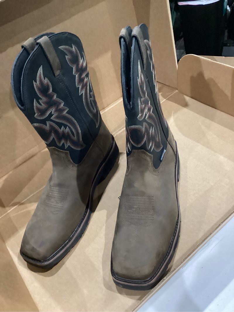 Condition photo showing As Is for ariat men's sport western wide square toe cowboy boot