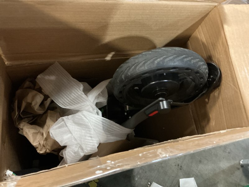 Condition photo showing As Is for yhr electric scooter for adult,350w/500w powerful motor,8.5"/10" solid tires,19mph 20 miles max range,dual braking,e-scooter app control deep black