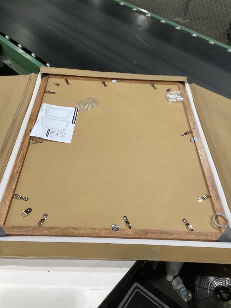 Condition photo showing New/Like New for irahmen 24x30 poster frame with 18x24 mat - plexiglass wooden picture frames for photo wall gallery mounting (rustic brown, set of 2) rustic brown 24x30
