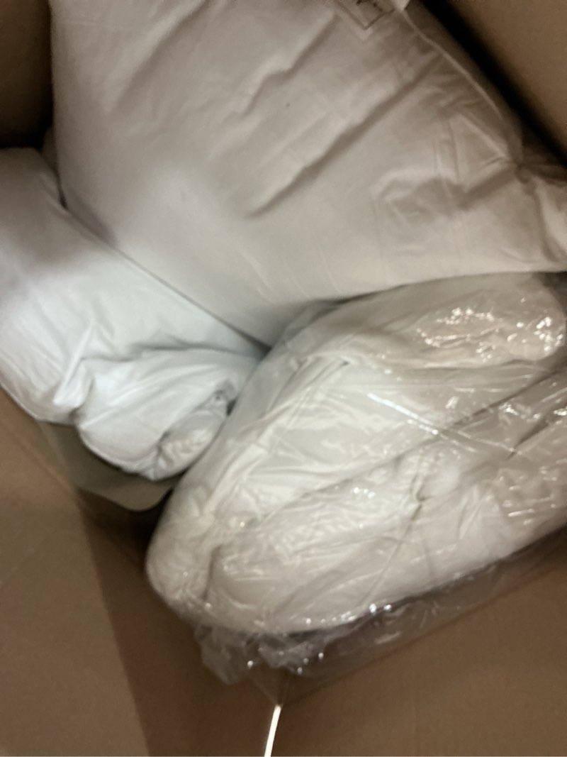 Condition photo showing Good Condition for farm to home feather and down pillows, 100% organic cotton cover pillows, luxury hotel collection bed pillows for sleeping, 20" x 36" king size set of 2