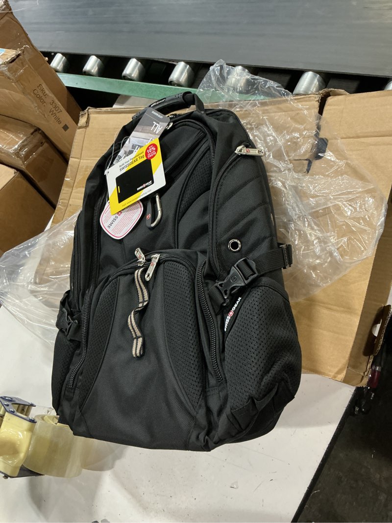 Condition photo showing New/Like New for swissgear 1900 scansmart tsa laptop backpack fits 17 inch laptop with rfid protection and tablet pocket, black, 19-inch 17-inch black