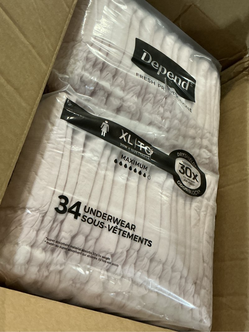 Condition photo showing Good Condition for depend fresh protection adult incontinence & postpartum underwear for women - maximum absorbency - xl - blush - 68ct