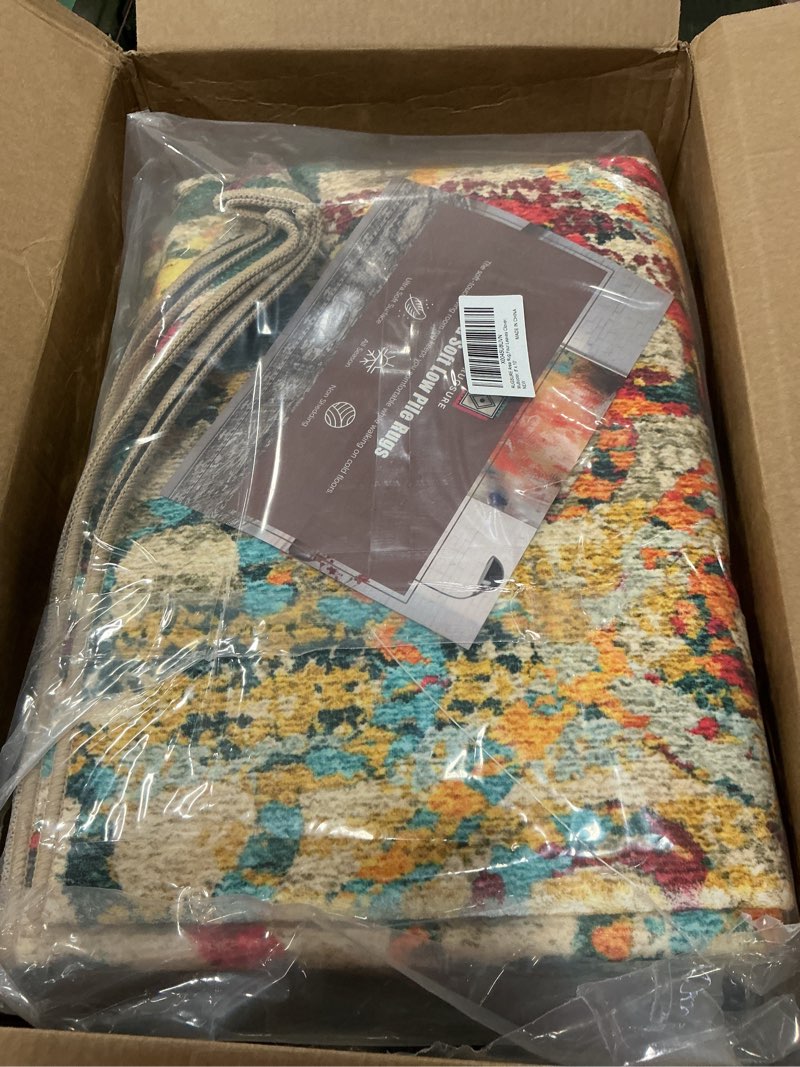 Condition photo showing Good Condition for Washable Area Rugs, 8' x 10' - 1/6 Thick - Stain & Water Resistant Non-Slip - Perfect Resistant Rug for Living Room, Bedroom, Nursery, Pet & Child Friendly, Vibrant Colors Rugs, Multicolor Grass-multicolor 8' x 10' (Rectangular)