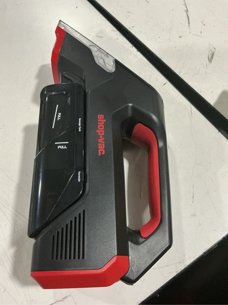 Condition photo showing As Is for shop-vac 3-in-1 cordless spot cleaner, handheld upholstery cleaner with spray, rolling brush and 5.5kpa suction, 2 water tanks, usb-c rechargeable