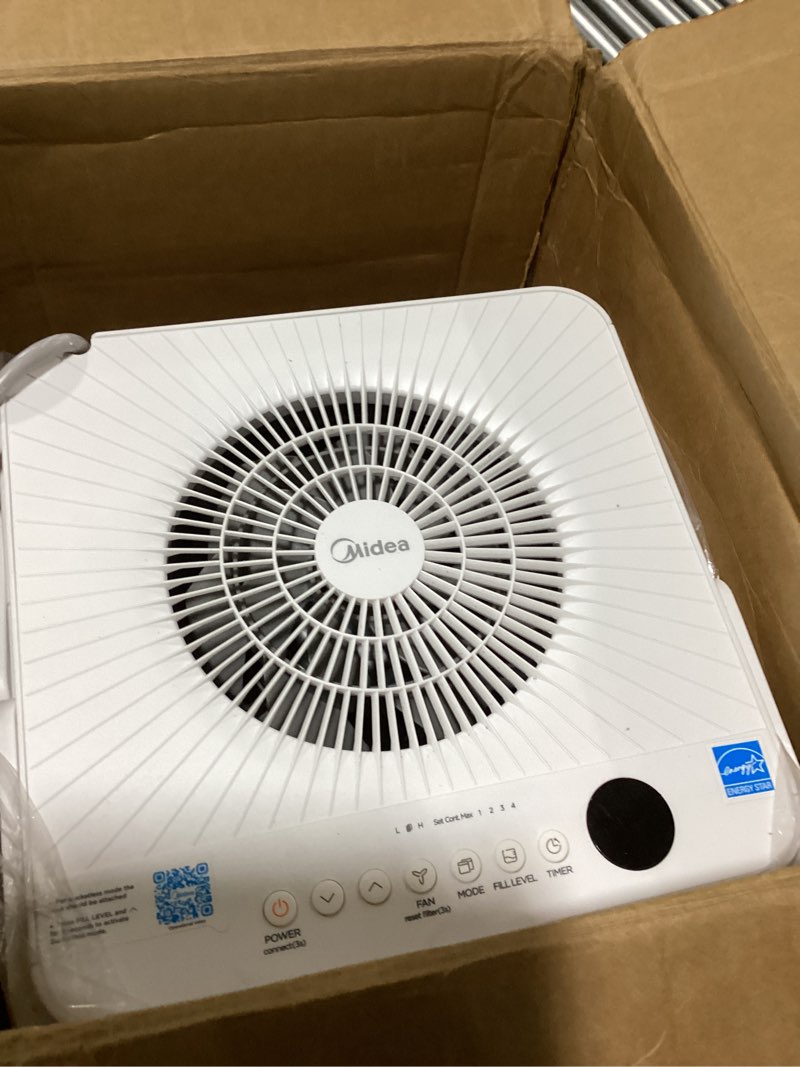 Condition photo showing Good Condition for midea cube 20 pint dehumidifier for basement, up to 1,500 sq. ft. dehumidifier with drain hose, ener