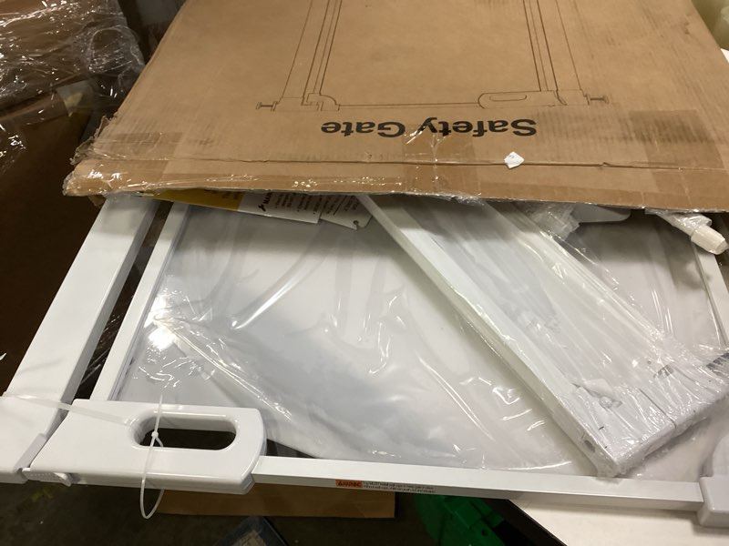 Condition photo showing Good Condition for WAOWAO Clear Baby Gate for Stairs Modern Design Acrylic Auto Close Pet Gate, 29.52-37.79" Wide Safety Baby Gate for Doorways,White Clear Dog Gates Indoor, Hallways,Kitchen White 29.52-37.79"