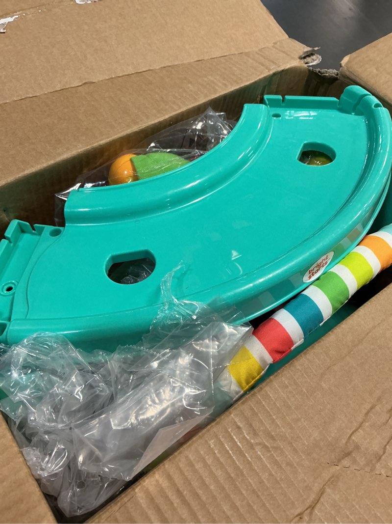 Condition photo showing As Is for bright starts 3-in-1 superseat playful paradise, baby activity seat with toys, snacking tray, booster seat, bpa free tray, unisex, 6 months +