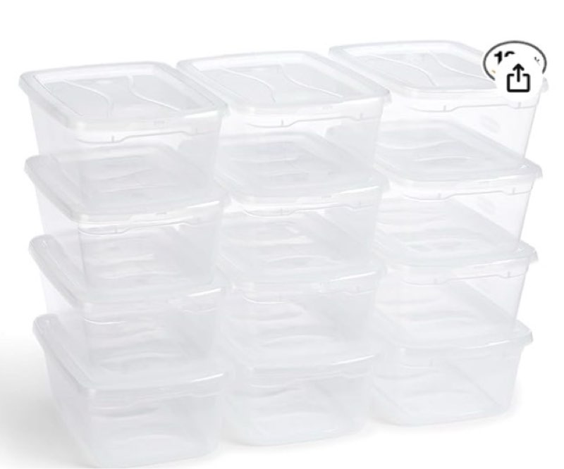 Rubbermaid Cleverstore 6 Qt Clear Storage Bins with Lids, 12-Pack, Stackable, BPA-Free, Made in USA
