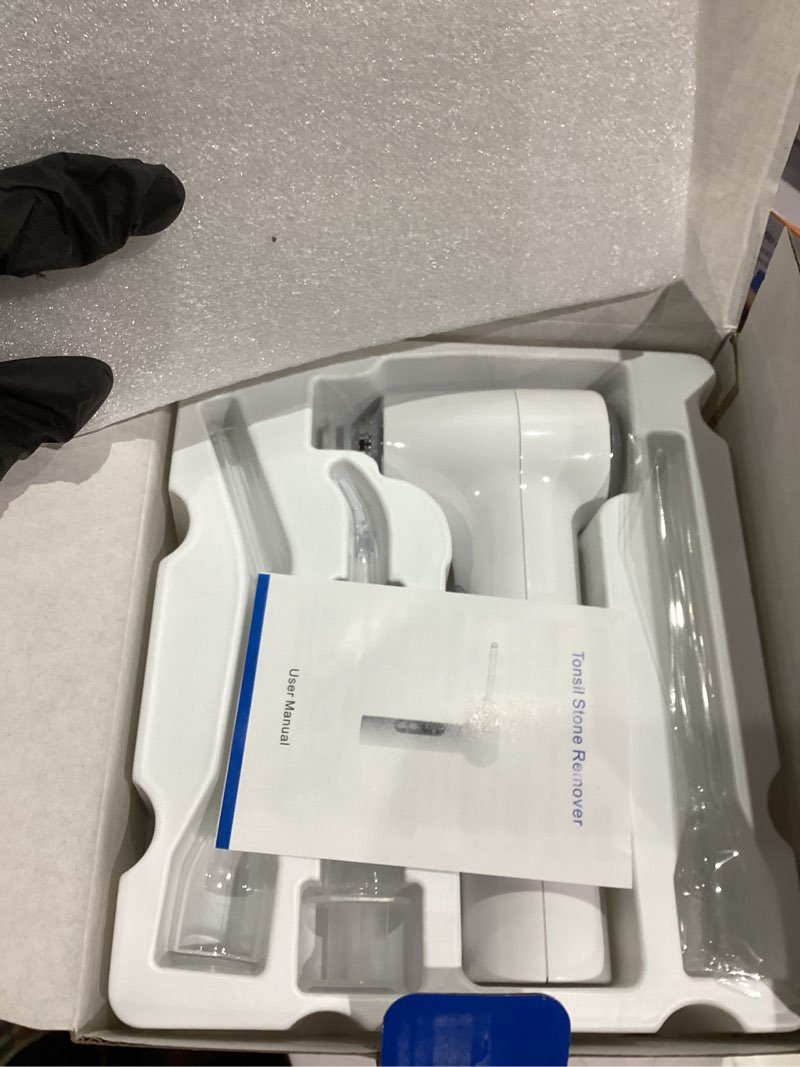 Condition photo showing Good Condition for Upgraded Electronic Tonsil Stone Remover?10 in 1 Tonsil Stone Removal Kit?Tonsil Stone Vacuum with Built-in Blue Light?Easy to Use, Fight Bad Breath, Instant Suction White