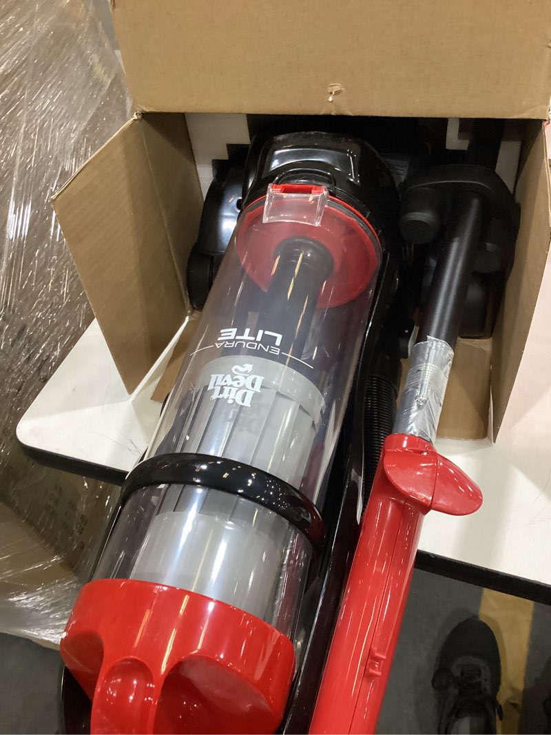 Condition photo showing As Is for dirt devil endura lite upright bagless vacuum cleaner for carpet and hard floor, powerful, lightweight, corded vacuum cleaners for home use