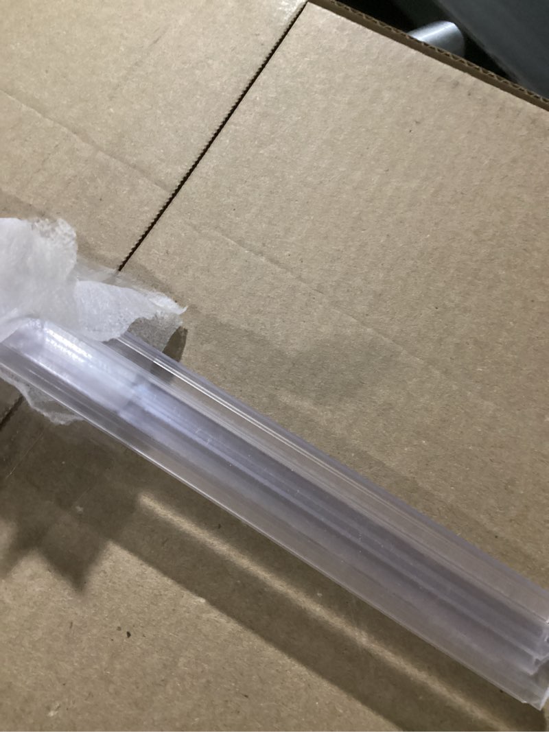 Condition photo showing Good Condition for Sliding Shower Door Bottom Seal, 2 PCS 3/8" x 36" Polycarbonate Sliding Door Sweep for 3/8Inch Glass, Frameless Glass Shower Door Seal Strip Stop Leaks and Create a Water Barrier For 3/8" Glass