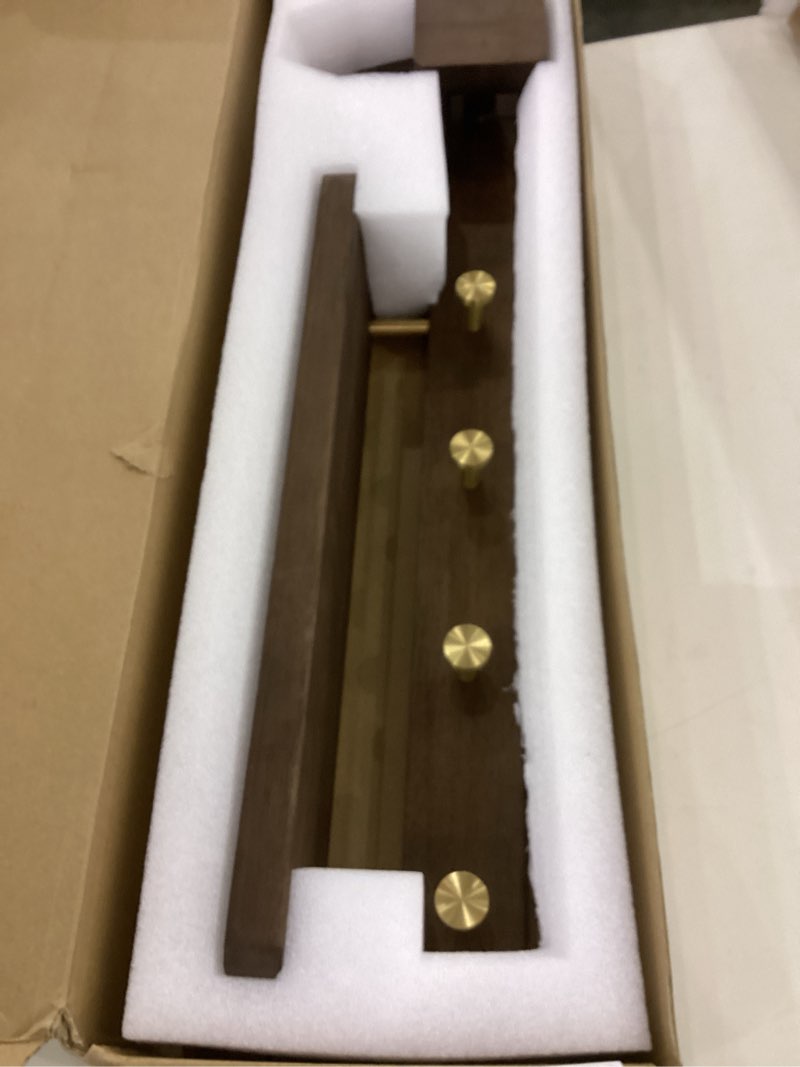 Condition photo showing Good Condition for Coat Rack Wall Mount, Coat Hooks Wall Mount with 4 Pure Copper Hooks & Storage Shelf, Removable Flower Holder, Wall Coat Rack, Wall Hooks for Hanging,Rustic Brown for Entryway/Hallway/Bedroom