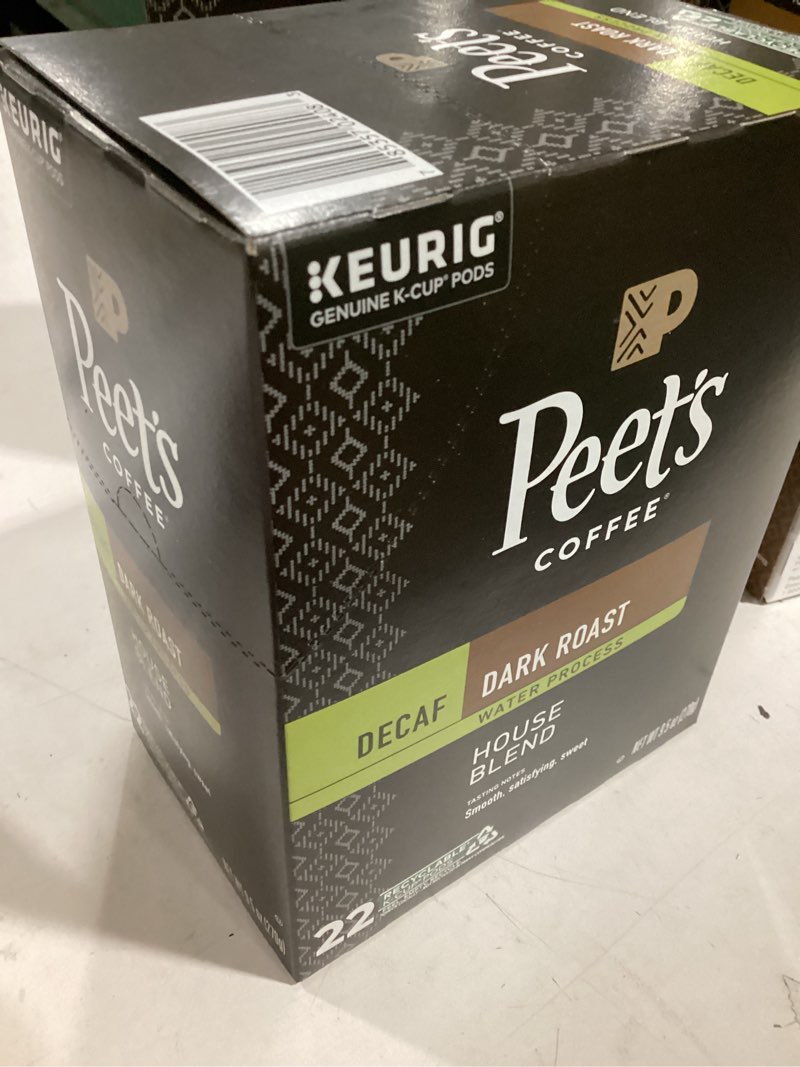 Condition photo showing As Is for Peet’s Coffee Decaf House Blend K-Cup Coffee Pods for Keurig Brewers, Dark Roast, 22 Pods (Pack of 1