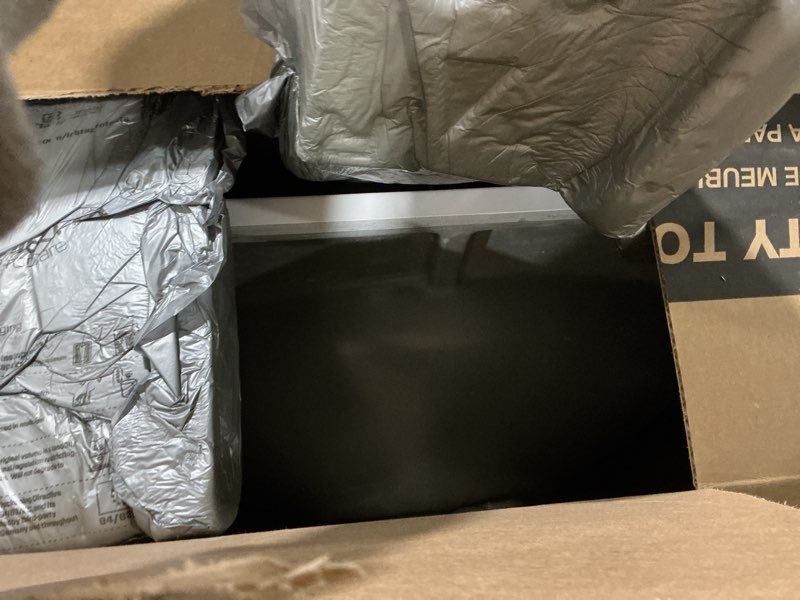 Condition photo showing As Is for Project Source 49-in x 22-in White Cultured Marble Single Sink 4-in Centerset Faucet Mount Bathroom