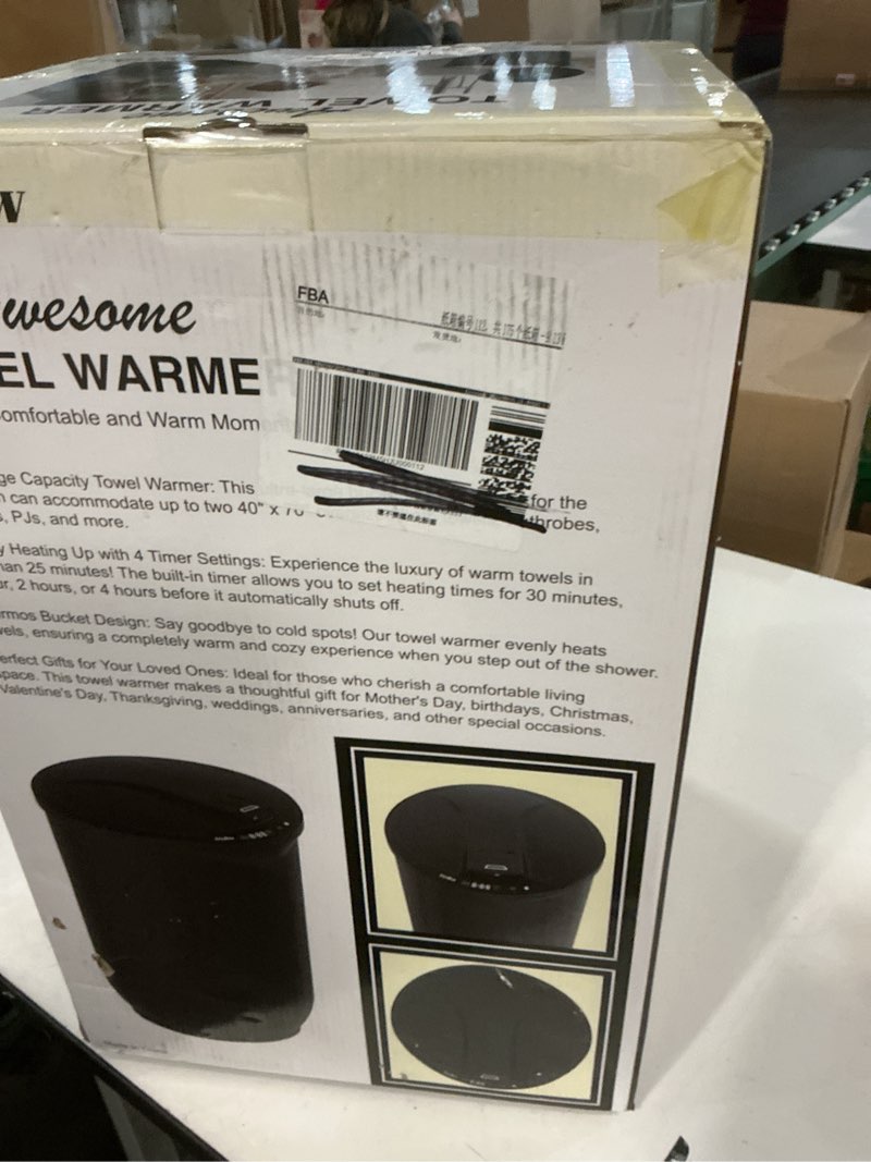Condition photo showing New/Like New for Ultra Large Capacity Towel Warmer Bucket, Rapid Heating with Timer, One-Button Digital Display Control, Safety Lock, Gifts for Him & Her, Auto Shut-Off, Fits 2 Large, Blanket, Bathrobe, Black