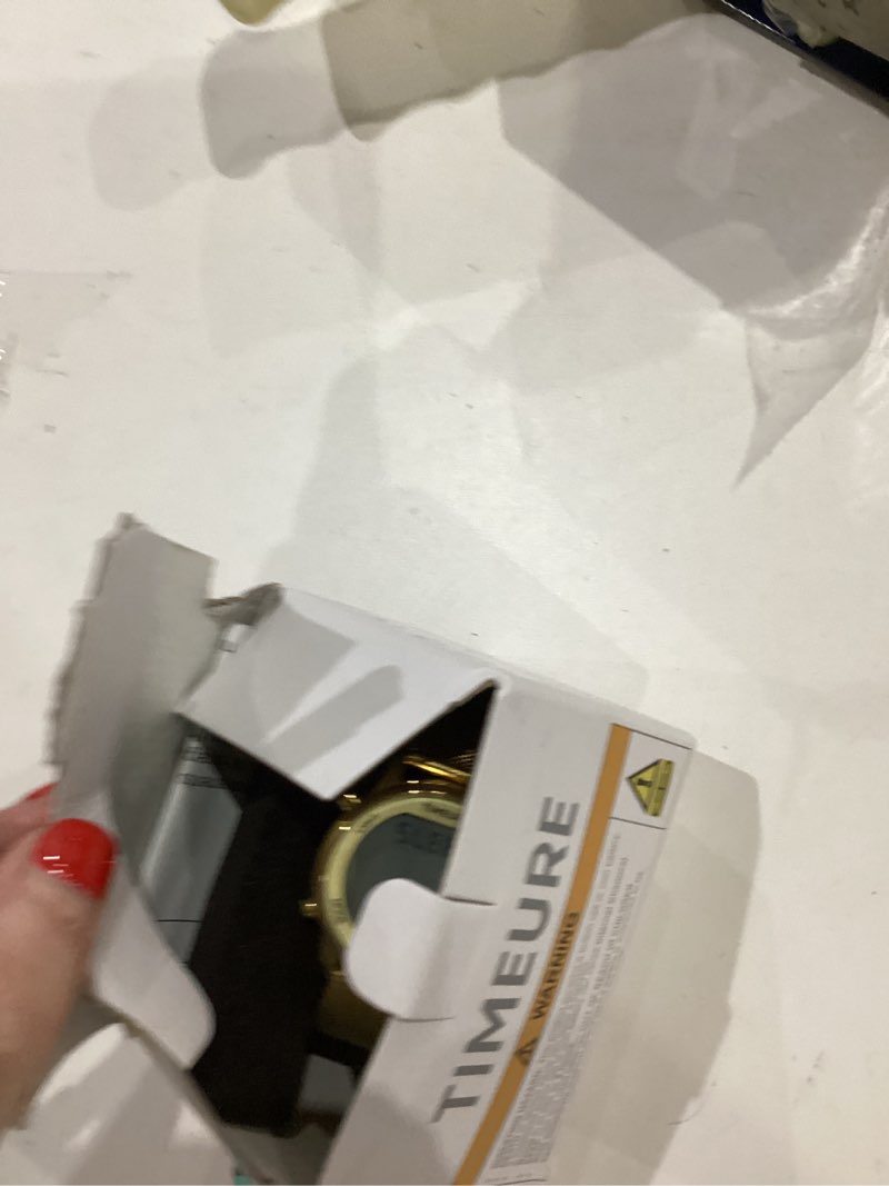 Condition photo showing As Is for Women's Step Counter Pedometer Watch with Stainless Steel Bracelet, Stylish Design, No App, No Charging Needed for Step, Calorie, Distance, Alarm, Countdown Timer?TU-2401 NON-CRYSTAL Gold