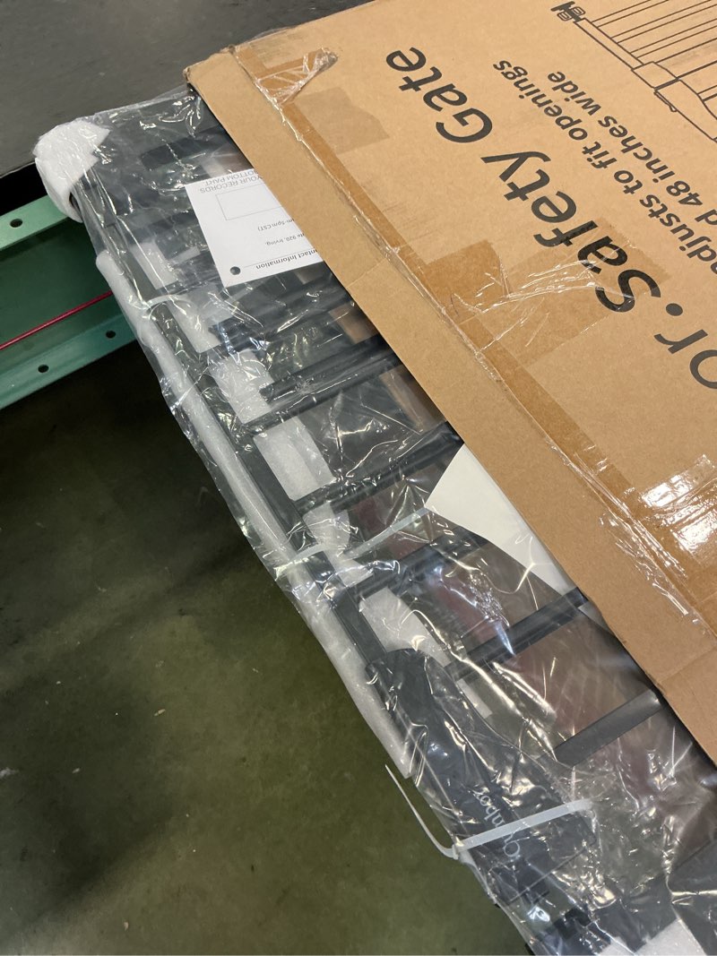 Condition photo showing Good Condition for Cumbor 29.7-48" Baby Gate for Stairs, Mom's Choice Awards Winner-Dog Gate for Doorways, Auto Close Safety Pet Gate for Dogs Indoor, Easy Install Pressure Mounted Child Gate with Walk Thru Door, Black Black 29.7-48"W x 30.5"H