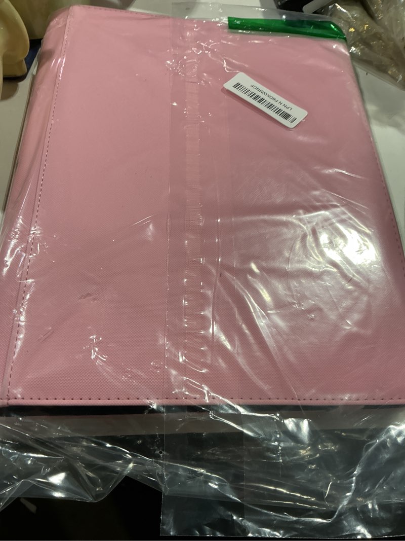 Condition photo showing Good Condition for premium 9 pocket card binder for 540 cards, fabmaker pu cover trading card binder, sturdy card collection album, sleek card holder folders for game cards & sports cards, pink 540 pocket pink
