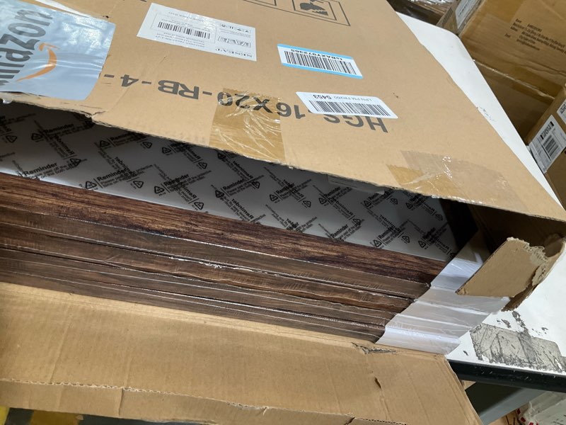 Condition photo showing Good Condition for seseat 16x20 picture frame rustic brown, poster frame display prints 11x14 with mat or 16x20 without mat, 4pcs rustic brown 16x20