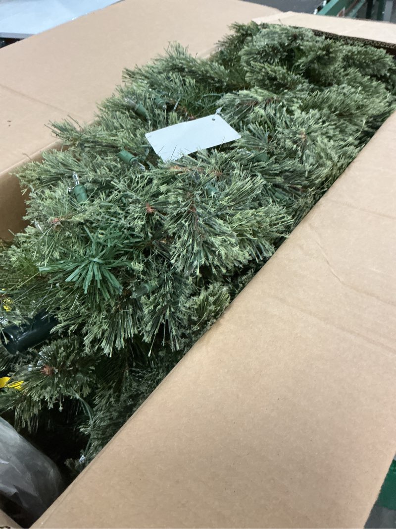 Condition photo showing Good Condition for nearly natural 7ft. green pencil artificial christmas tree with 150 clear (multifunction) led lights and 338 bendable branches