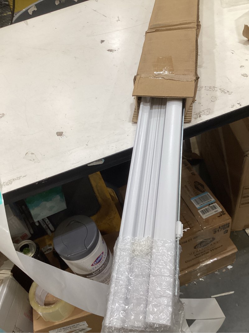 Condition photo showing Good Condition for dez furnishings premium cordless 1" room darkening vinyl mini blinds, 18" w x 72" h, white 18"w x 72"h