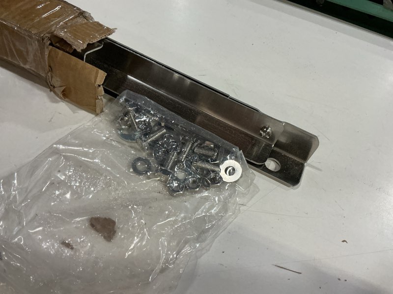 Condition photo showing As Is for stainless steel mounting bracket for 9000-36000btu condenser ductless mini split air conditioner heat pump systems (triangular)