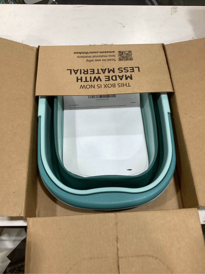 Condition photo showing New/Like New for Collapsible Foot Spa Bath Massager for Dry Cracked Feet, Feet Soaking Tub with Massage Acupoint, Pedicure Foot Soak Basin Plastic Bucket with Handle(Green)