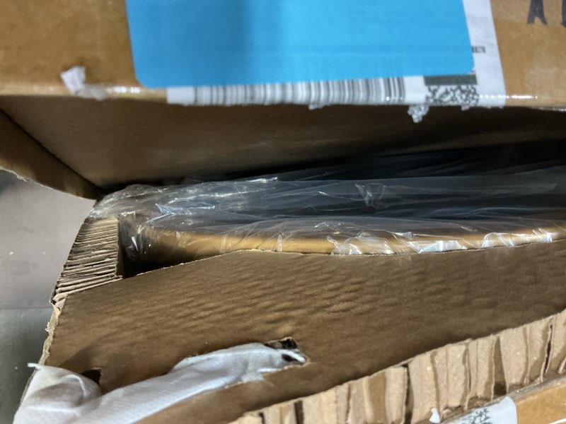 Condition photo showing New/Like New for Brushed Gold Oval Pivot Bathroom Mirror for Over Sink, 18" x 28" Adjustable Tilting Beveled Oval Metal Frame Mirror for Wall Mounted Bathroom Vanity Brushed Gold 28"L x 18"W