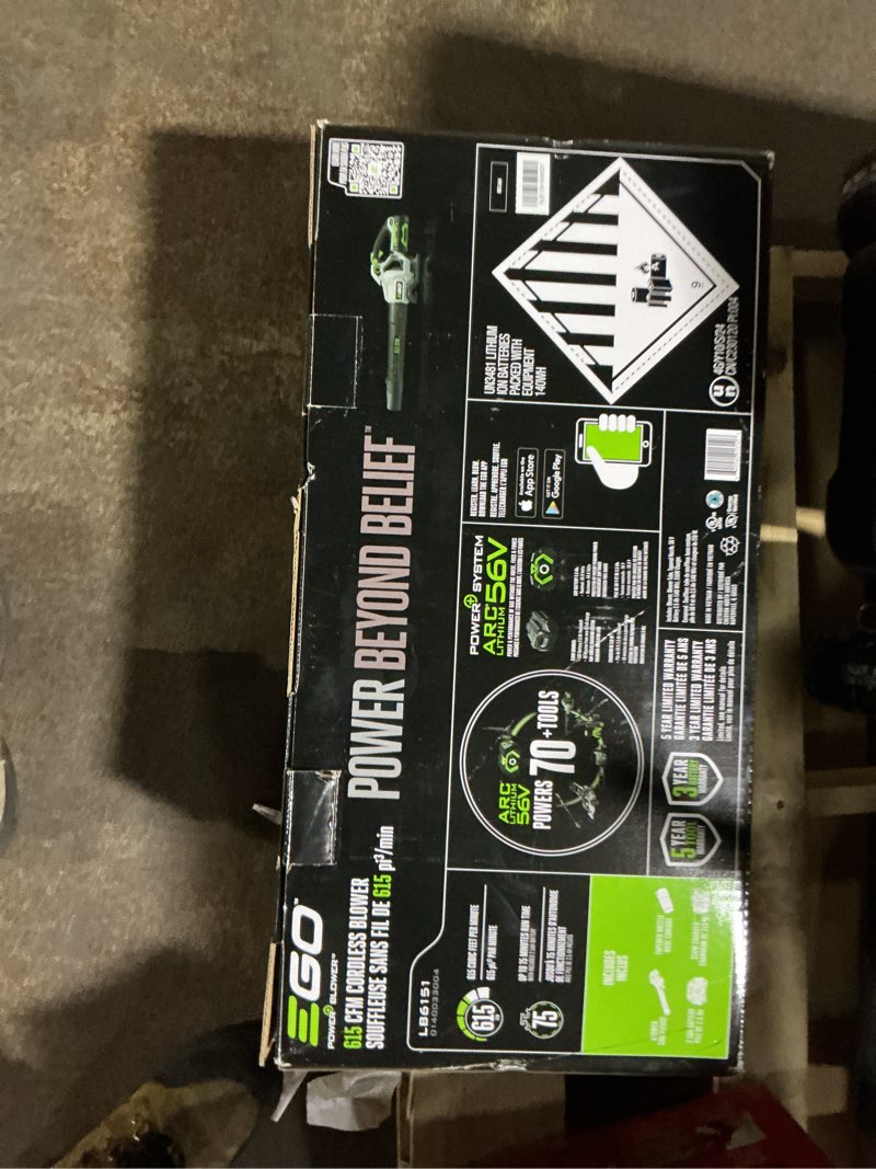 Condition photo showing Good Condition for EGO POWER+ 56-volt 615-CFM 170-MPH Battery Handheld Leaf Blower 2.5 Ah