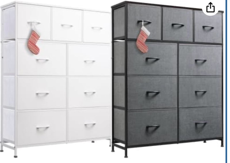 wlive 2 sets 9 drawer dresser, dresser for bedroom, closet, hallway, storage organizer unit, dressers & chests of drawers with fabric bins