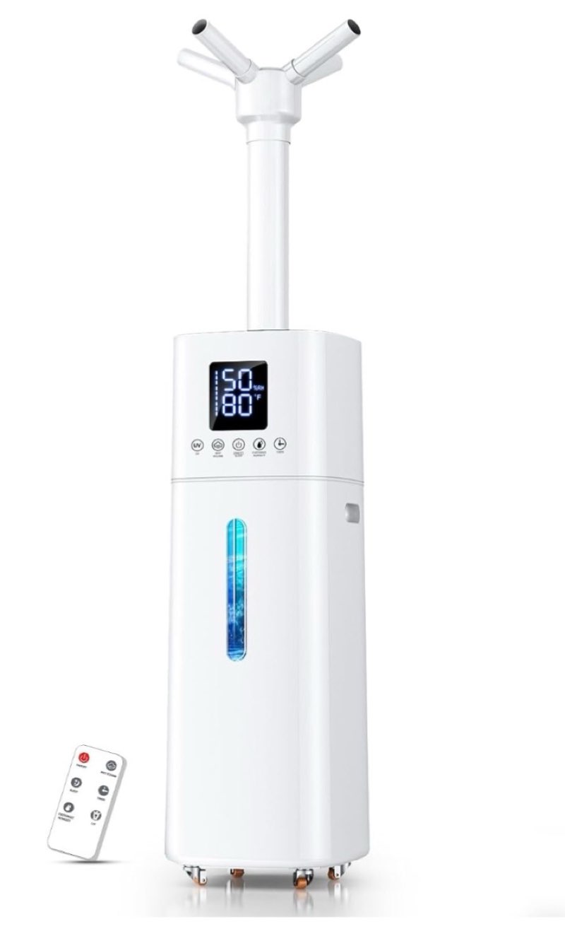 15L/4Gal Humidifier Large Room, 600mL/h Misting, 1200ft² Coverage, Auto Humidity Control, 72H Runtime, Top Fill, Aroma Diffuser, Sleep Mode, 12H Timer, Auto Shutoff Protection