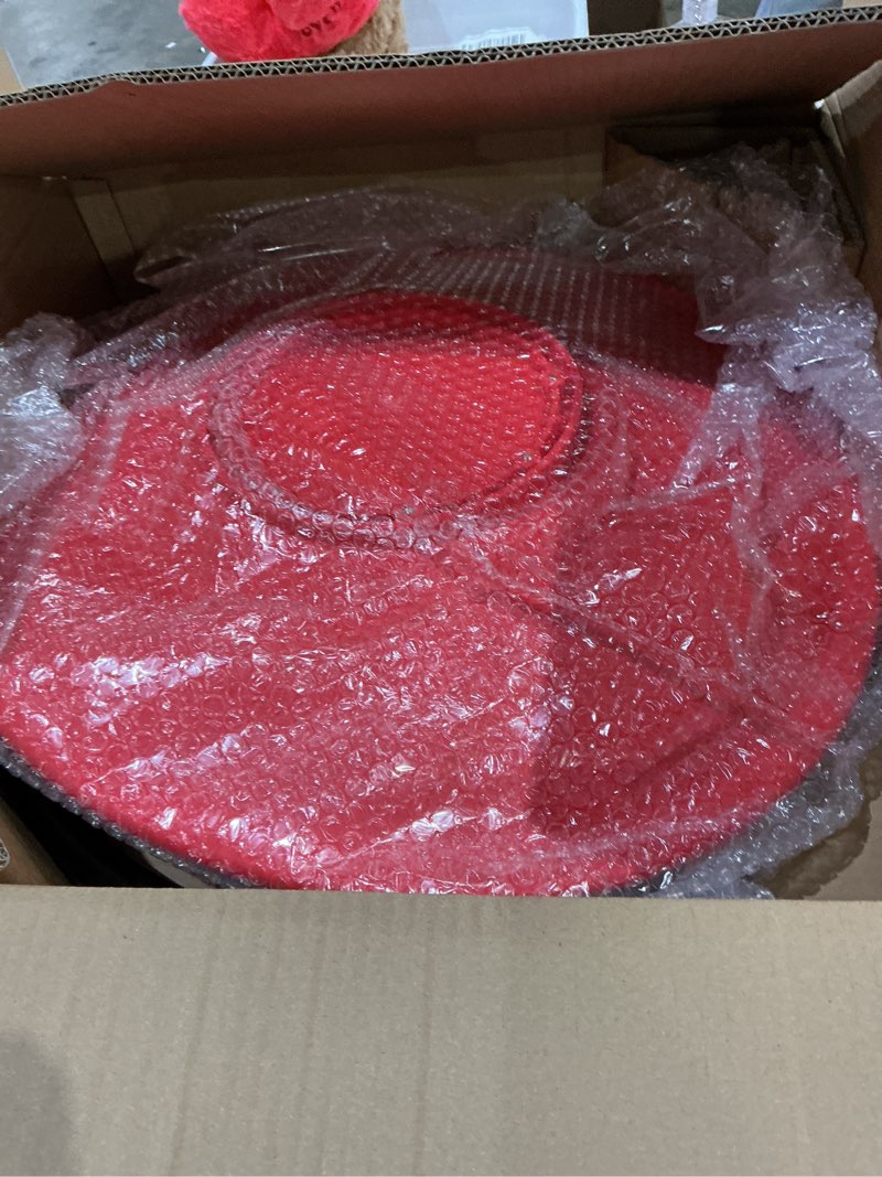Condition photo showing New/Like New for spinning chair for autistic kids, sensory swivel chair, 220lbs weight capacity, sensory toy for children with adhd/autism, training body coordination, 3+ years (red) red metal