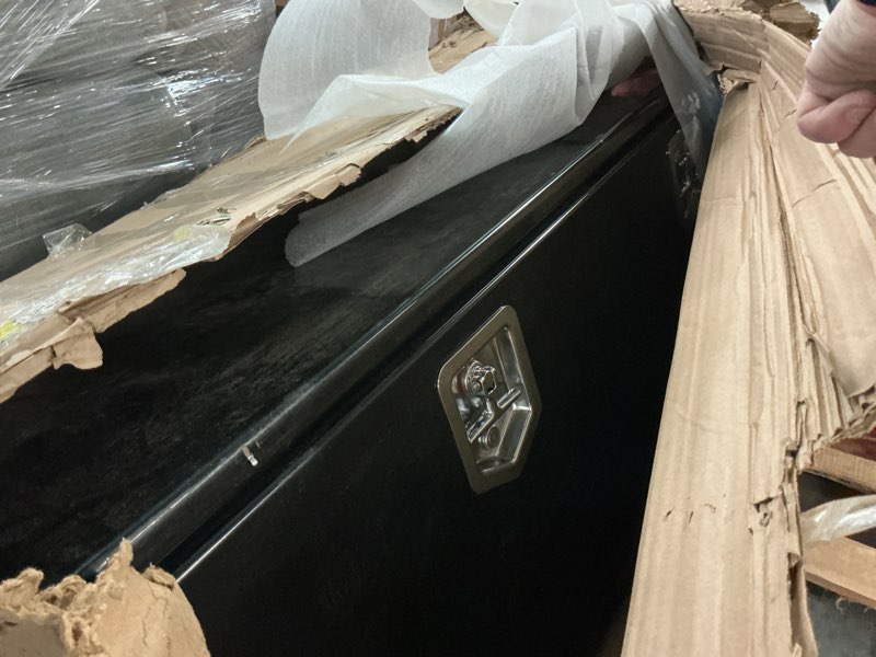 Condition photo showing As Is for Underbody Truck Tool Boxes – Black