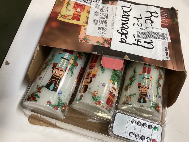 MELTONE Nutcracker Christmas Flameless Candles Remote: Real Wax Flickering Battery Operated Candles 