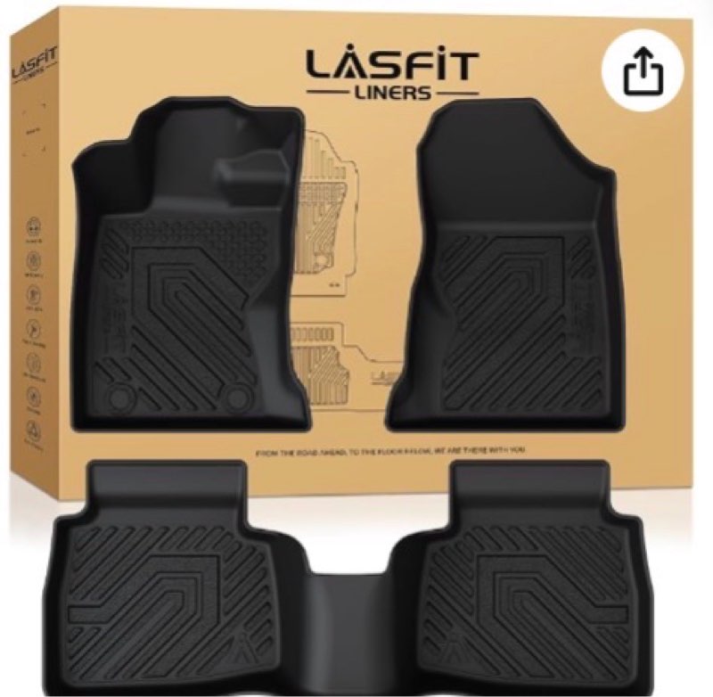  lasfit floor mats for subaru outback 2026, all weather tpe custom fit floor liners easy clean durable no-curling 1st & 2nd row mats for outback 2026 car accessories, black