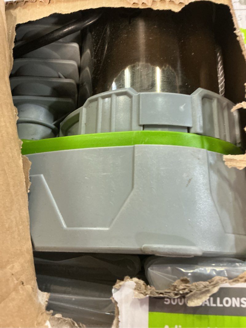 Condition photo showing As Is for green expert 1.5hp submersible sump pump high flow 5000gph 25ft power cord manual automatic on/off for water removal from basement sump pit pools hot tub spas garden pond