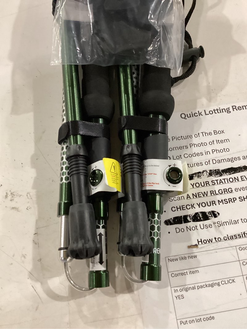 Condition photo showing Good Condition for trekology trek-z collapsible hiking & trekking poles - balance support for seniors, women, and men, 2pc per set eva green 100–120 cm (for height: 4’11” to 5’10”)