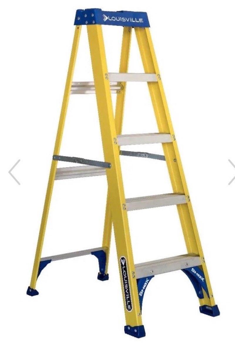 louisville ladder 5-foot fiberglass step ladder, type i, 250-pound load capacity, fs2005