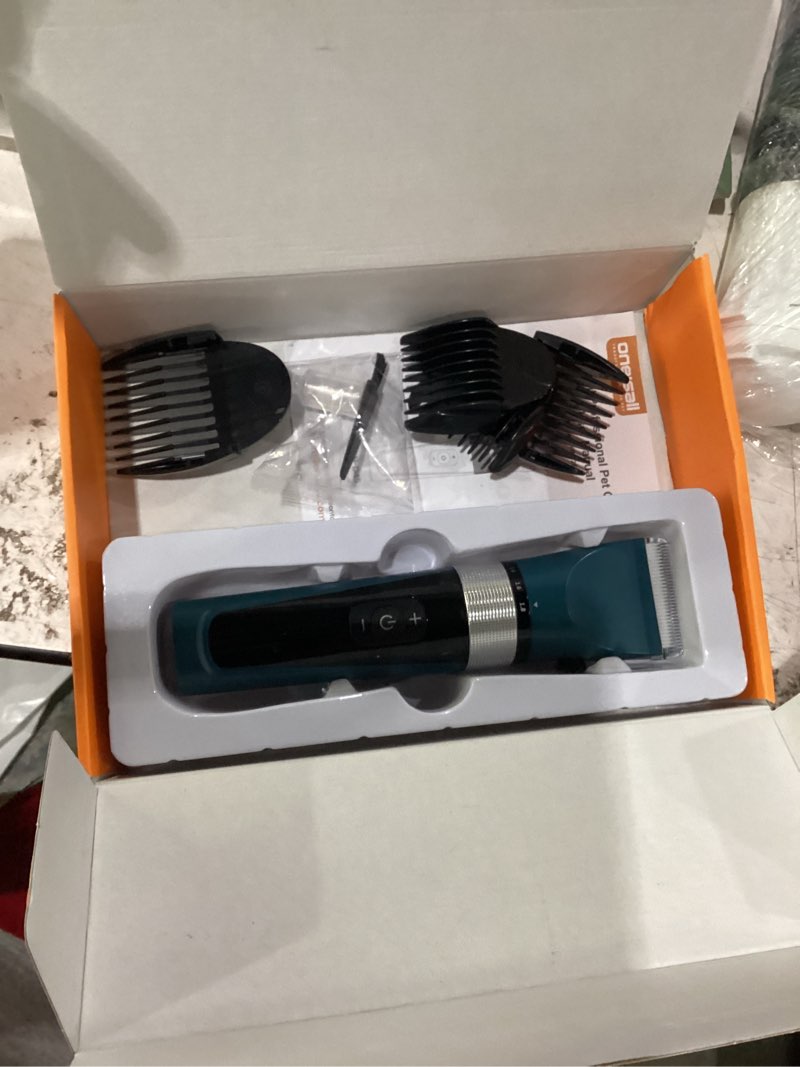 Condition photo showing New/Like New for oneisall cat clippers for matted hair, 5-speed quiet cat grooming kit, cordless pet shaver for long hair,waterproof pet trimmer, pet clippers for cats(green)