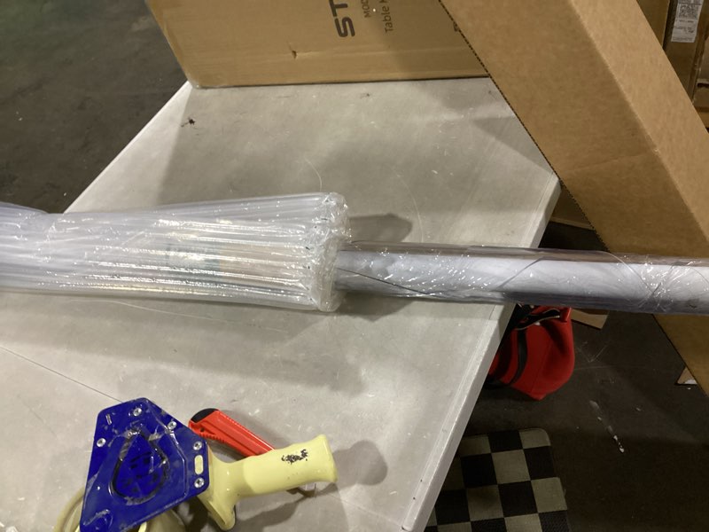 Condition photo showing As Is for 42 inch round clear table cover protector, 2mm thick, pvc, waterproof, dustproof, heat resistant clear 2mm 42" (round)