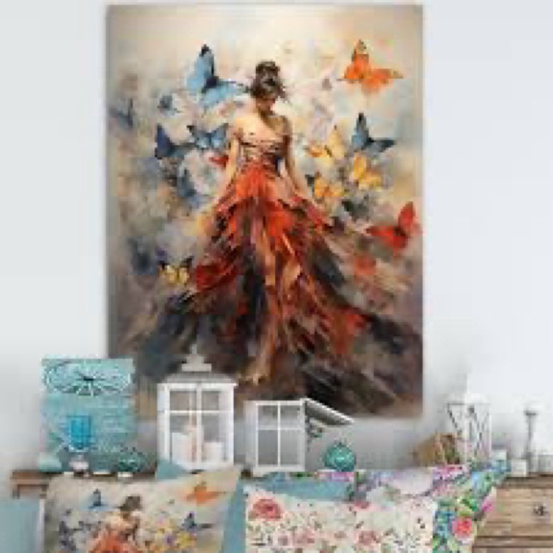 Butterfly and woman dance wall decor 