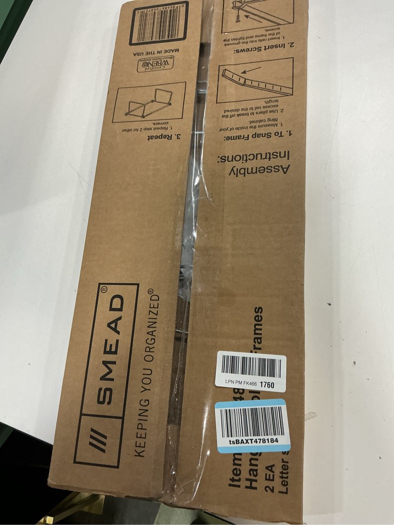 Condition photo showing Good Condition for Smead Steel Hanging File Folder Frame, Letter Size, Gray, Adjustable Length 23" to 27", 2 per Pack (64872)