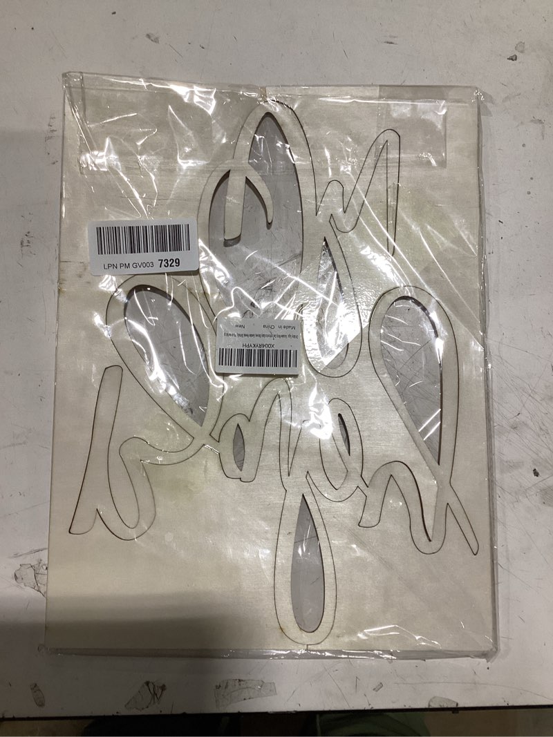 Condition photo showing As Is for oh baby sign, wooden party decoration for baby shower, gender reveal, birthday, photo backdrop