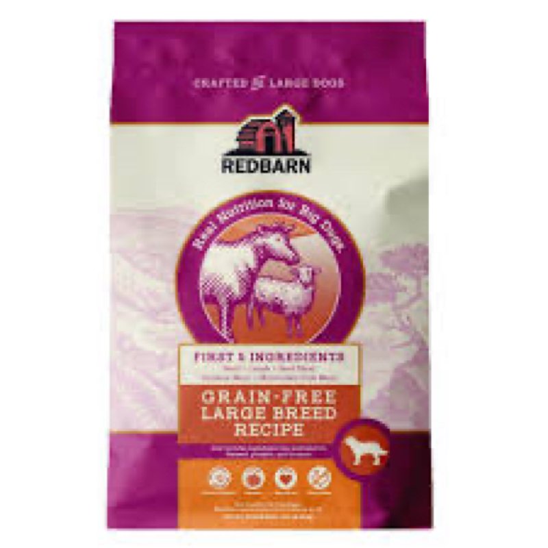 Redbarn Grain-Free Large Breed Dog Food Kibble - Beef & Lamb Recipe - Made in USA No Chicken Recipe with Functional Ingredients to Support Healthy Heart, Joints, Digestion, Skin & Coat 