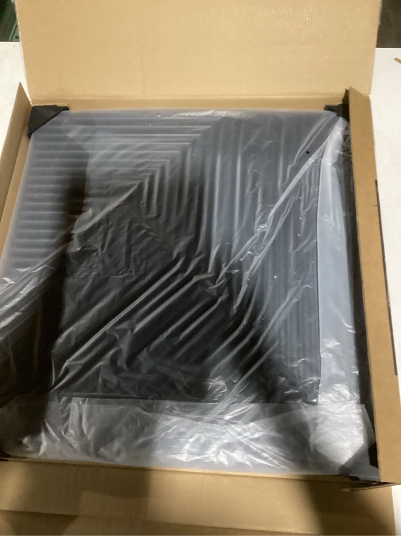 Condition photo showing Good Condition for WOWSTAR 12-Pack 3D Wall Panels 19.7" x 19.7", Black Slat Wall Panels for Living Room Wall Decor, Modern Black Wall Covering for Home & Office