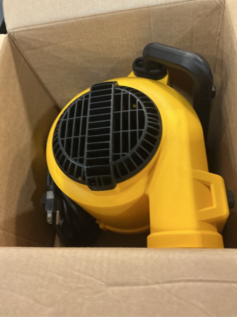 Condition photo showing Good Condition for dewalt portable air mover, ?276w 3 speed floor fan, utility blower fan, 1/5 hp 600 cfm floor dryer, carpet dryer, floor fan, blower, for janitorial, home, commercial use, dxam-2260