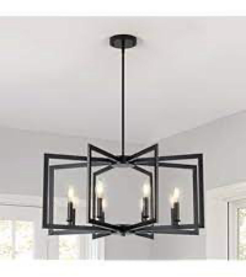 ** (23) Candelabro pequeño negro - 4luces modernas colgantes, lamparas geométricas, luces colgantes industriales para entrada, comedor, sala de estar, cocina, isla, pasillo, vestíbulo ( similar )