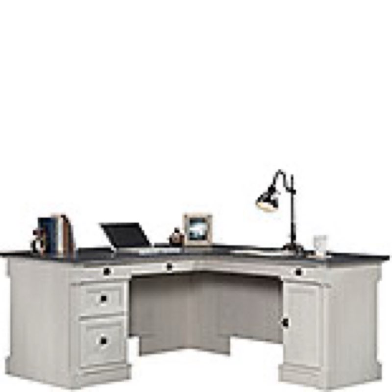 Sauder Palladia® L-Shaped Home Office Desk in Glacier Oak (incomplte box 2/2)